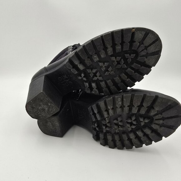 XOXO Womens Black Lace-Up Ankle Boots Size 6 PU/Textile - Picture 8 of 10